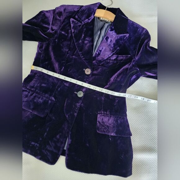 DKNY Women's Purple Velvet Blazer "Model For Reference Only" - Picture 9 of 16